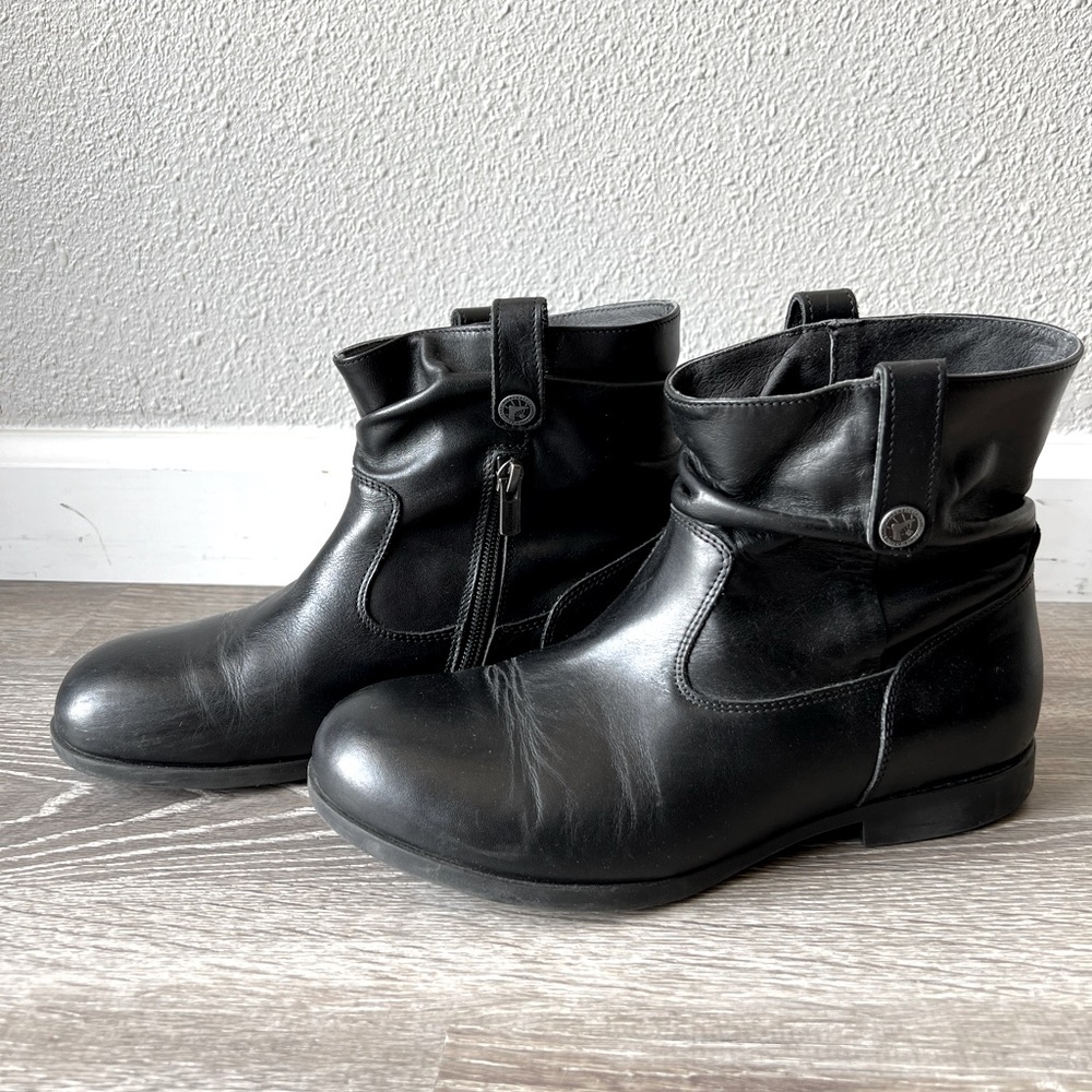Birkenstock Sarnia Leather Slouch Boot Sz 38EU/7-7.5US Black